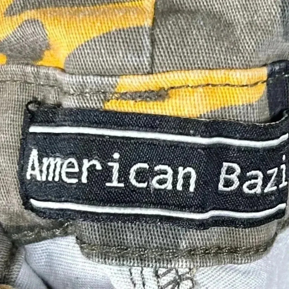 American Bazi Size Medium Bib Overalls Camouflage Streetwear Jumpsuit Yellow Gra - Picture 10 of 13
